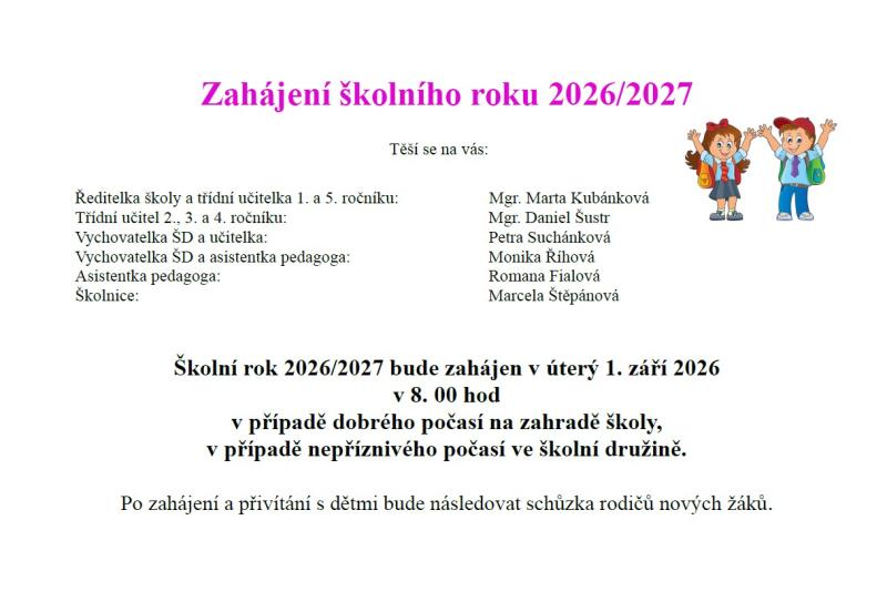 Zahájení školního roku 2026_27